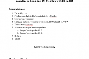 Pozvánka na veřejné zasedání