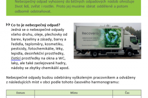 Svoz nebezpečného odpadu říjen 2025